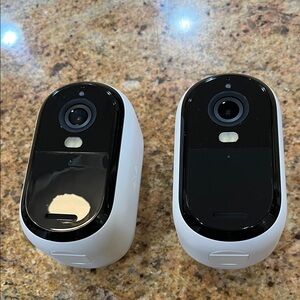 Wireless Outdoor Security Cameras - Black & White (Pair)